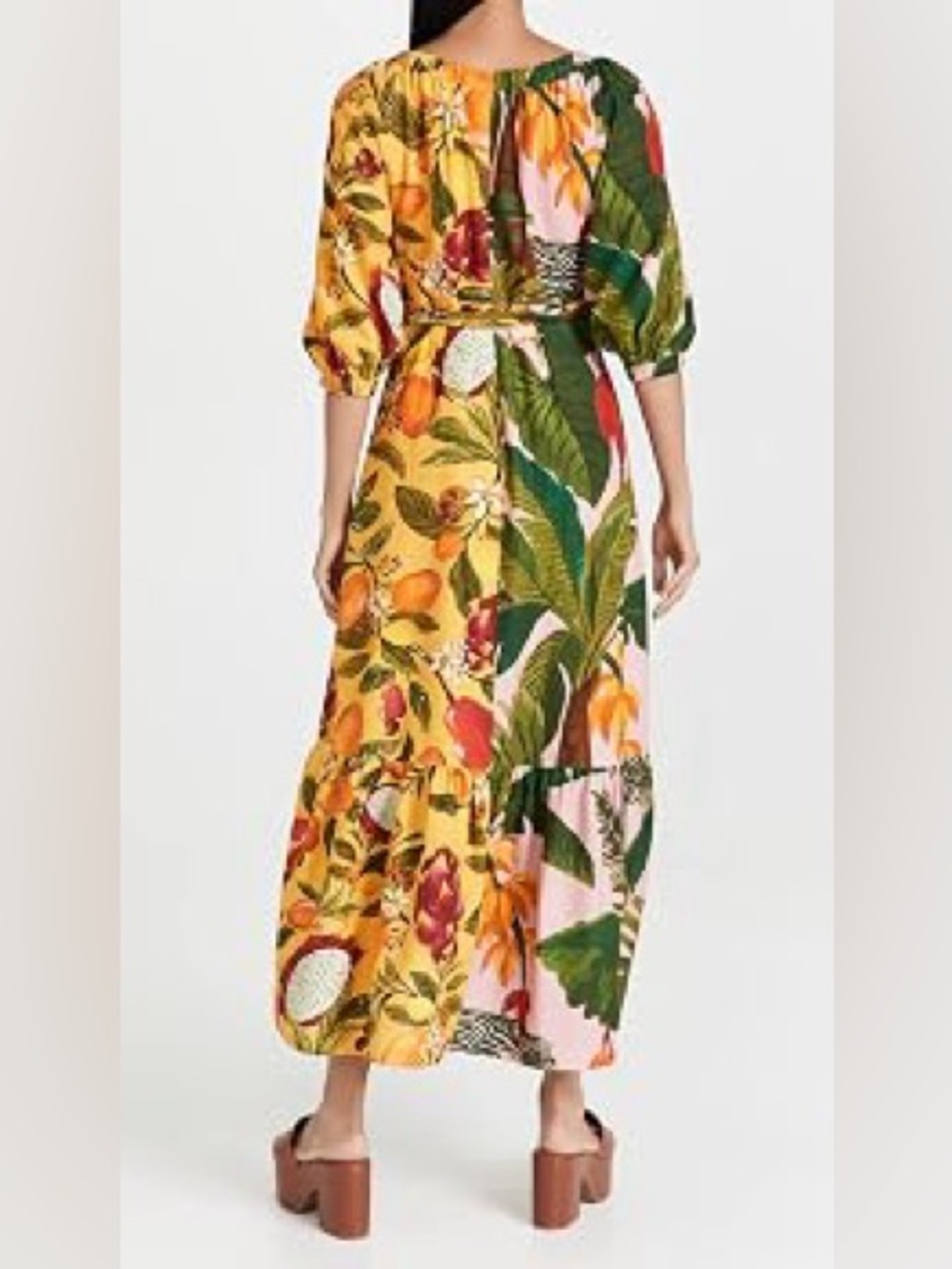 FARM Rio Vestido Mixed Prints Midi Wrap Dress - Picture 4 of 12